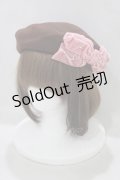 Emily Temple cute / パール＆ベルベットリボン付ベレー  茶 H-25-05-14-070-ET-AC-KB-ZH