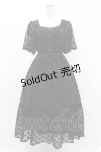 axes femme / レース×シフォンドレス風ワンピース Free ブラック H-25-05-14-1031-AX-OP-NS-ZH