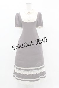 Favorite / 後ろフリルワンピース M~L ブラウン H-25-05-14-1033-LO-OP-NS-ZH