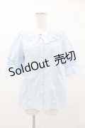 axes femme kawaii / パール襟半袖ブラウス M サックス H-25-05-14-1055-AX-BL-NS-ZH