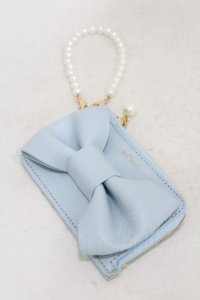 m petit by misako / NINA’Sコラボリボンコインケース  サックス H-25-05-14-1009-LO-BG-NS-ZH
