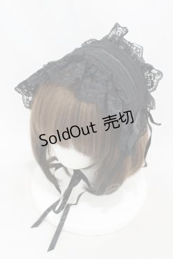 画像1: metamorphose / ラッセルレースヘッドドレス  ブラック H-25-05-14-1003-ME-AC-NS-ZH