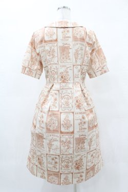 画像2: Fi.n.t / フラワーシードパッケージ柄開衿ワンピース Free L/ORANGE H-25-05-14-1028-CA-OP-NS-ZH