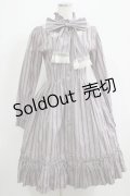 ATELIER PIERROT / スタンドカラーブラウスワンピース  グレー H-25-05-14-008-EL-OP-KB-ZH