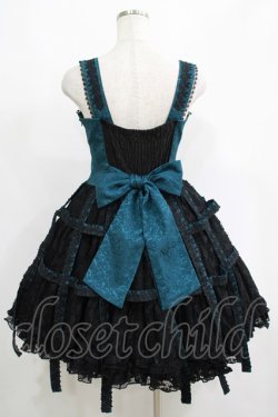 画像3: h.NAOTO / Deep Green Rose Bird Cage Dress  ブラック×グリーン H-25-05-14-001-HN-OP-KB-ZH
