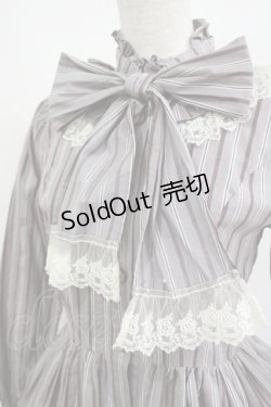 画像4: ATELIER PIERROT / スタンドカラーブラウスワンピース  グレー H-25-05-14-008-EL-OP-KB-ZH