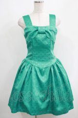pays des fees  / ドットジャガードリボンワンピース 9号 ターコイズ H-25-05-14-012-PU-OP-KB-ZH
