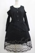 NieR Clothing / 重ねドットチュールLONG DRESS  黒 H-25-05-14-002-PU-OP-KB-ZH
