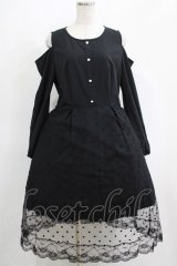 NieR Clothing / 重ねドットチュールLONG DRESS  黒 H-25-08-17-001-PU-OP-KB-ZH
