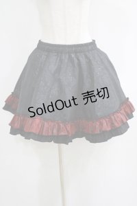 Qutie Frash / 2022-黒華-パニエスカート  黒×赤 H-25-05-14-018-QU-SK-KB-ZH
