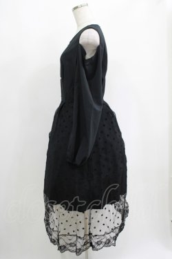 画像2: NieR Clothing / 重ねドットチュールLONG DRESS  黒 H-25-05-14-002-PU-OP-KB-ZH