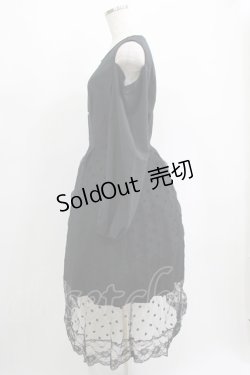 画像2: NieR CLOTHING / 重ねドットチュールLONG DRESS  黒 H-25-08-17-001-PU-OP-KB-ZT159