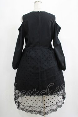 画像3: NieR Clothing / 重ねドットチュールLONG DRESS  黒 H-25-05-14-002-PU-OP-KB-ZH