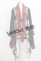 Qutie Frash / 着物カーディガン  黒×赤 H-25-05-14-022-QU-TO-KB-ZH