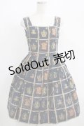 Jane Marple / ロイヤルライブラリーのスクエアドレス  ネイビー H-25-05-15-001-JM-OP-KB-ZH