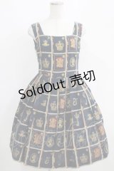 Jane Marple / ロイヤルライブラリーのスクエアドレス  ネイビー H-25-05-15-001-JM-OP-KB-ZH