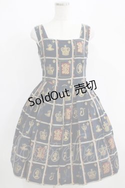 画像1: Jane Marple / ロイヤルライブラリーのスクエアドレス  ネイビー H-25-05-15-001-JM-OP-KB-ZH