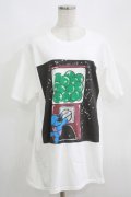 NieR Clothing / プリント半袖CUTSEW XL 白 H-25-05-15-038-PU-TO-KB-ZH