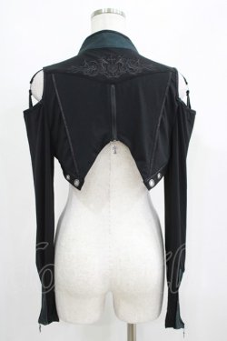 画像3: Ozz Croce / クロス刺繍シュラグ  黒×緑 H-25-05-15-041-OO-TO-KB-ZH