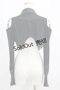 画像3: Ozz Croce / クロス刺繍シュラグ  黒×緑 H-25-08-10-027-OO-TO-KB-ZH