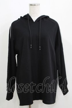 画像1: NieR Clothing / ロゴプリントプルパーカー  黒 H-25-05-15-043-PU-TO-KB-ZH