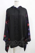 NieR Clothing / 着物風袖フードシャツ  黒 H-25-05-15-044-PU-BL-KB-ZH