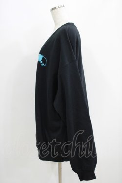 画像2: NieR Clothing / プリントSWEAT   黒×青 H-25-05-15-046-PU-TO-KB-ZH