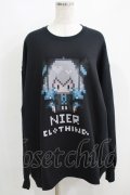 NieR Clothing / プリントSWEAT  XL 黒 H-25-05-15-047-PU-TO-KB-ZH