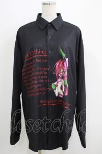 NieR Clothing / プリントロングシャツ  黒 H-25-05-15-051-PU-BL-KB-ZH