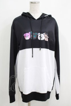 画像1: NieR Clothing / プリントプルパーカー  黒×白 H-25-05-15-052-PU-TO-KB-ZH