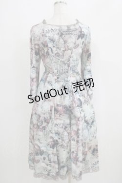 画像3: Ozz oneste / フロント編上プリントワンピース  ブルー H-25-08-10-028-OO-OP-KB-ZH