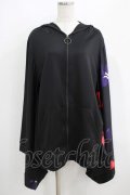 NieR Clothing / 着物風袖ZIPパーカー  黒 H-25-05-15-055-PU-TO-KB-ZH