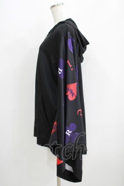 画像2: NieR Clothing / 着物風袖ZIPパーカー  黒 H-25-05-15-055-PU-TO-KB-ZH