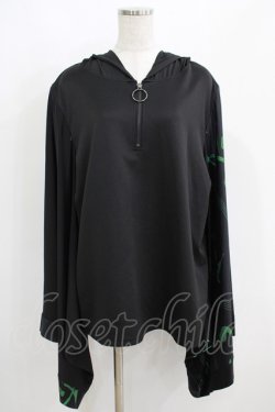 画像1: NieR Clothing / STRETCH PULLOVER着物風袖【和柄漢字】  黒 H-25-05-15-058-PU-TO-KB-ZH