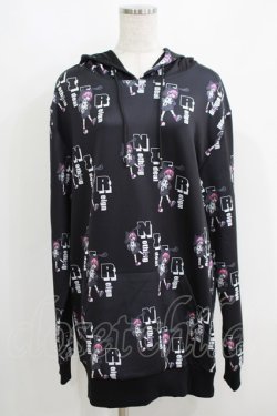 画像1: NieR Clothing / プリントプルパーカー  黒 H-25-05-15-060-PU-TO-KB-ZH