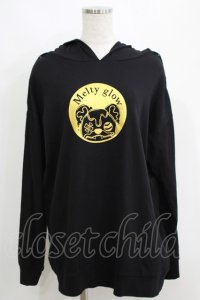 meltyglow / プリントプルパーカー  黒 H-25-05-15-061-PU-TO-KB-ZH