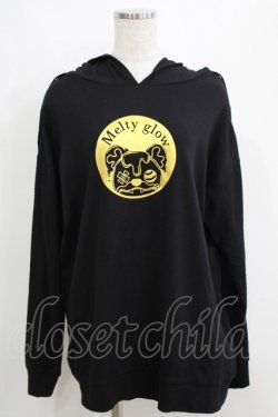 画像1: meltyglow / プリントプルパーカー  黒 H-25-05-15-061-PU-TO-KB-ZH