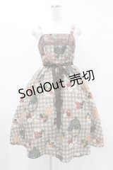 axes femme POETIQUE / フリュイ・コンフィ柄ワンピース M ブラウン H-25-05-15-1032-AX-OP-NS-ZH