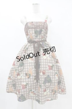 画像1: axes femme POETIQUE / フリュイ・コンフィ柄ワンピース M ブラウン H-25-05-15-1032-AX-OP-NS-ZH