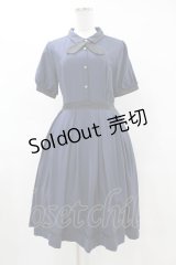 axes femme / クロスタイ付ワンピース M ネイビー H-25-05-15-1036-AX-OP-NS-ZH