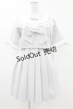 画像1: DearMyLove / レースフリルリボン学園ワンピース LL グレー H-25-05-15-1038-EL-OP-NS-ZH