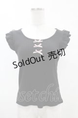 Ank Rouge / トリプルリボンリブトップス M ブラック H-25-05-15-1046-CA-TO-NS-ZH