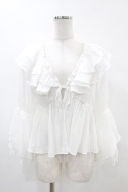 画像1: axes femme / レース袖フリルボレロ Free オフ H-25-05-15-1047-AX-TO-NS-ZH