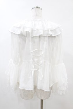 画像2: axes femme / レース袖フリルボレロ Free オフ H-25-05-15-1047-AX-TO-NS-ZH