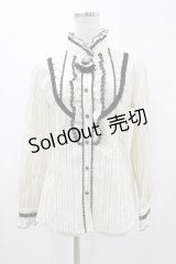 axes femme / ストライプブラウス L アイボリー H-25-05-15-1049-AX-BL-NS-ZH