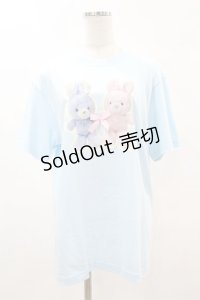 Nile Perch / プリントTeeシャツ＜うさぎ＞ F ふたごうさぎ/パープル H-25-05-15-1052-LO-TS-NS-ZH