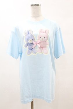 画像1: Nile Perch / プリントTeeシャツ＜うさぎ＞ F ふたごうさぎ/パープル H-25-05-15-1052-LO-TS-NS-ZH