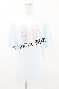 画像1: Nile Perch / プリントTeeシャツ＜うさぎ＞ F ふたごうさぎ/パープル H-25-05-15-1052-LO-TS-NS-ZH