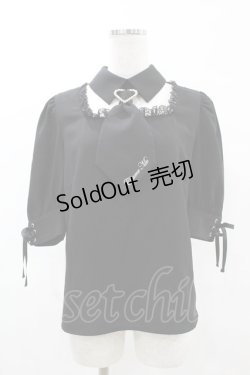 画像1: Jamie エーエヌケー / ハートバックルネクタイブラウス M ブラック H-25-05-15-1056-LO-BL-NS-ZH