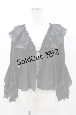 画像1: axes femme / レース袖フリルボレロ Free ブラック H-25-05-15-1061-AX-TO-NS-ZH